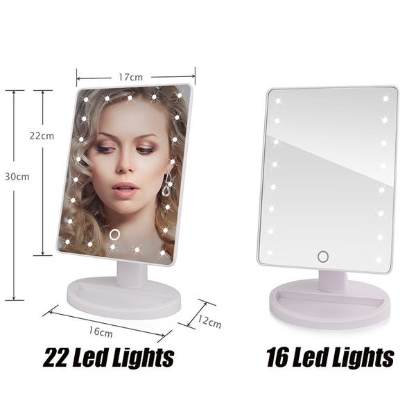 22 LED Lights Touch Screen Makeup Mirror - Tech Mall