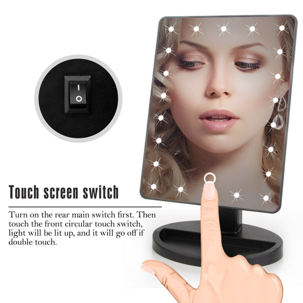 22 LED Lights Touch Screen Makeup Mirror - Tech Mall