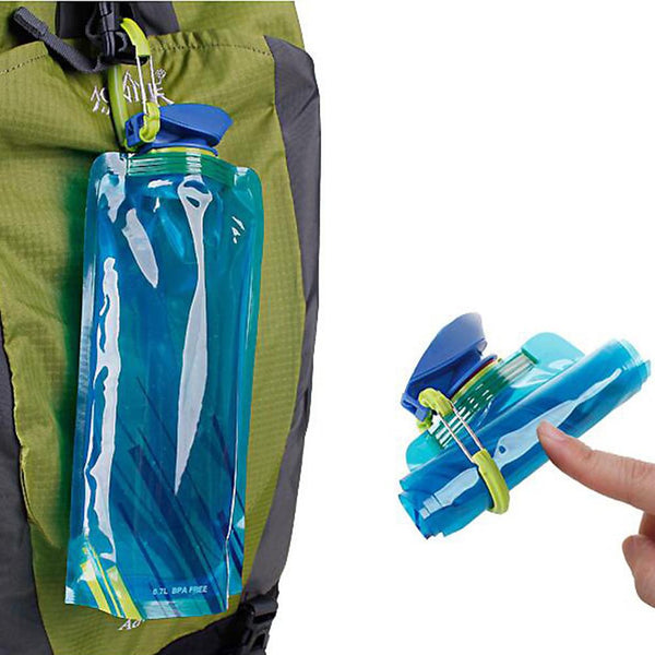 Reusable 700mL Sports Travel Portable Collapsible Folding Drink Water Bottle - Tech Mall