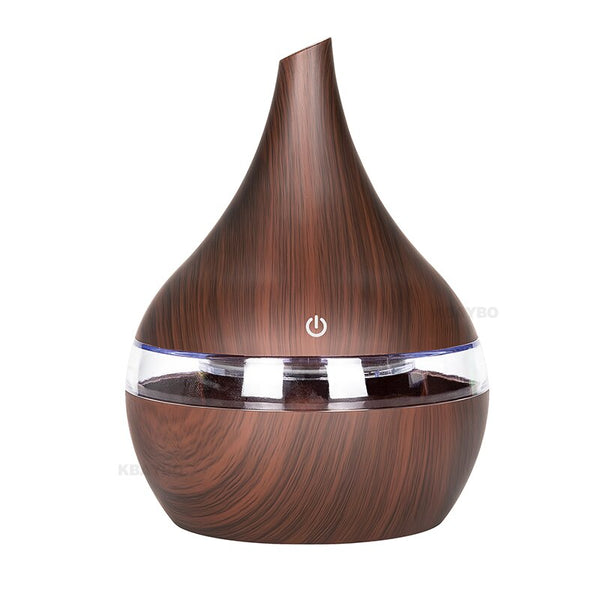 KBAYBO 300ml USB Electric Aroma air diffuser wood grain Ultrasonic air humidifier cool mist maker with 7 colors lights for home - Tech Mall