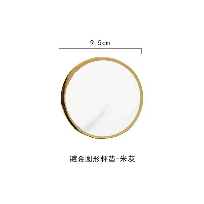 Luxury Unique Marble Pink Gold Ceramic Placemat Coaster Porcelain Mats Pads - Tech Mall