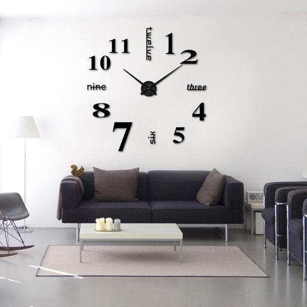 DIY Creative 3D Wall Clock Acrylic Decorative Kitchen Wall Clocks Living Room Dining Room Home Decor wallclock - Tech Mall
