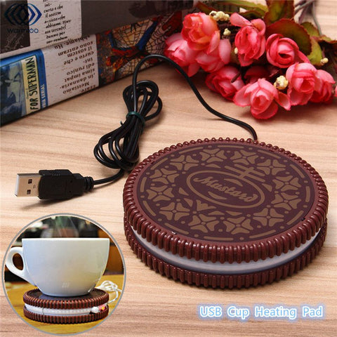 USB-POWERED UK Mat Cup Warmer Milk Heater Coffee Mug Drink Coaster Tea Insulation USB Mug Heating Pad COOKIE Design Cup - Tech Mall