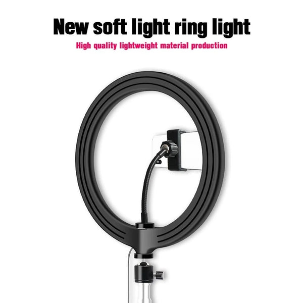 26cm/10 Inch LED Ring Light 3 Colors 10 Levels Dimmable 3200-5600K Color Temperature with Tripods Phone and Tablet Holders for L - Tech Mall